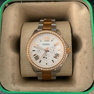 FOSSIL WOMEN'S AM4496 CECILE ANALOG DISPLAY ANALOG QUARTZ GOLD WATCH